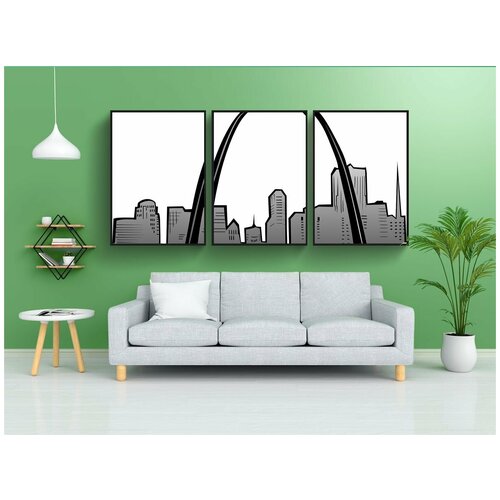 фото Набор модулных постеров для интерьера "gateway arch, святой луи, памятник" 60x90 см. в тубусе, без рамки lotsprints