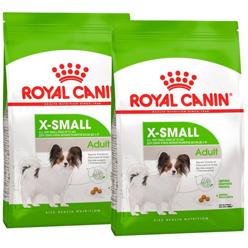 ROYAL CANIN X-SMALL ADULT для взрослых собак маленьких пород (0,5 + 0,5 кг) royal canin mini adult для взрослых собак маленьких пород 4 кг х 4 шт
