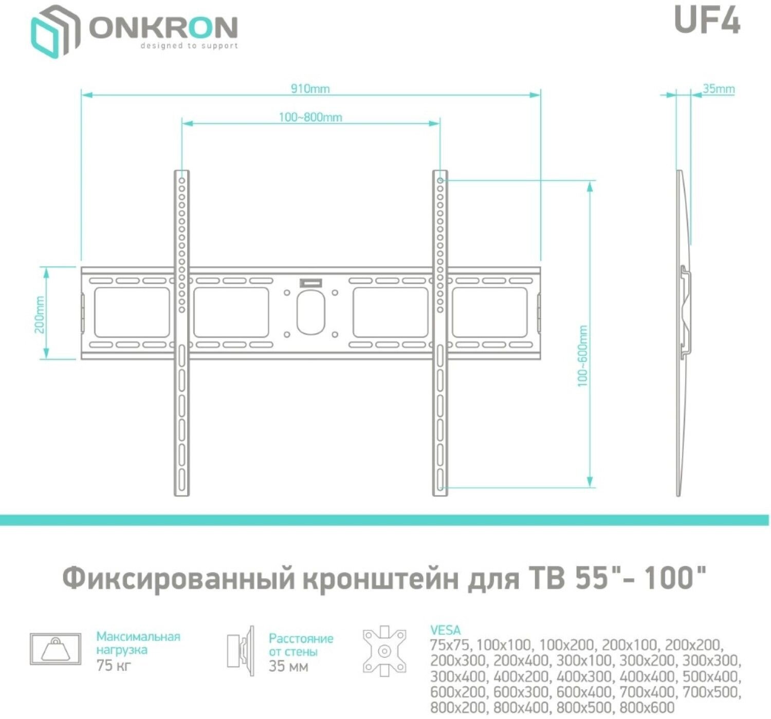 Кронштейн для телевизора ONKRON - фото №16