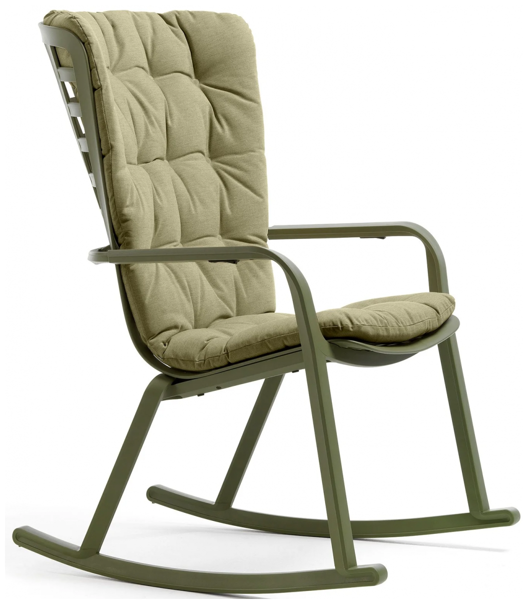 Пластиковое кресло-качалка с подушкой Nardi Folio, агава, зеленый