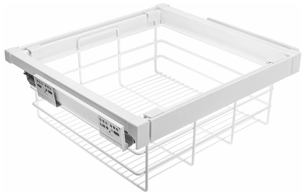 Корзина для белья WG-KOSZ80-10, в модуль 800 мм, белая, с доводчиком, полного выдвижения