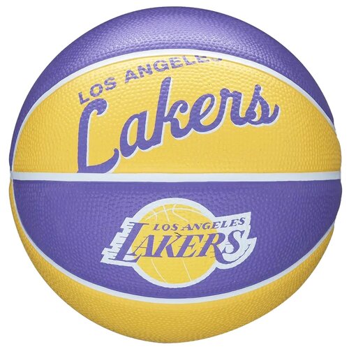 фото Баскетбольный мяч wilson team retro mini los angeles lakers, р. 3 purple