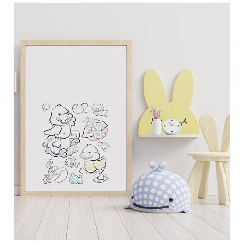 Наклейки для декора стен раскраска Утка 24х42см 447₽