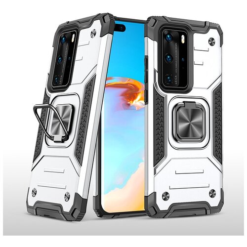 Противоударный чехол Legion Case для Huawei P40 Pro / P40 Pro+ серебряный konsmart for huawei p40 pro plus case p40 tempered glass phone case fundas for huawei p40 pro luxury silicone back cover fundas