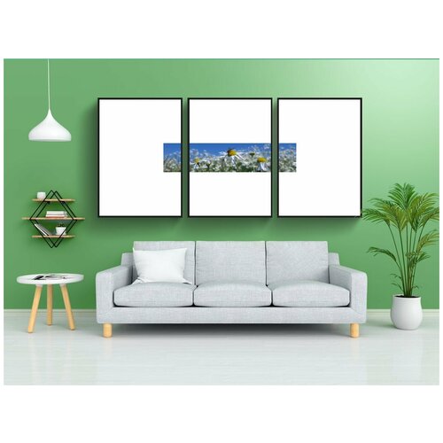 фото Набор модулных постеров для интерьера "баннер, ромашка, цветок" 60x90 см. в тубусе, без рамки lotsprints