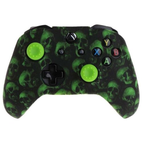 Защитный силиконовый чехол Controller Silicon Case для геймпада Microsoft Xbox Wireless Controller Skulls Green (Черепа Зеленый) (Xbox One) силиконовый чехол для геймпада xbox one черепа