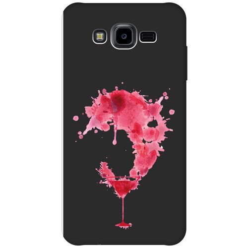 Матовый чехол Cocktail Splash для Samsung Galaxy J7 Neo / Самсунг Джей 7 Нео с 3D эффектом черный матовый чехол kickboxing для samsung galaxy j7 neo самсунг джей 7 нео с эффектом блика черный