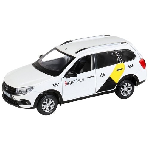 Машинка металлическая Яндекс. Такси Lada Granda Cross, цвет белый, масштаб 1:24 (JB1251346)