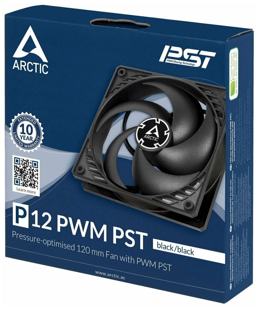 Вентилятор 120x120x25 Arctic P12 PWM PST (черный ) ACFAN00120A