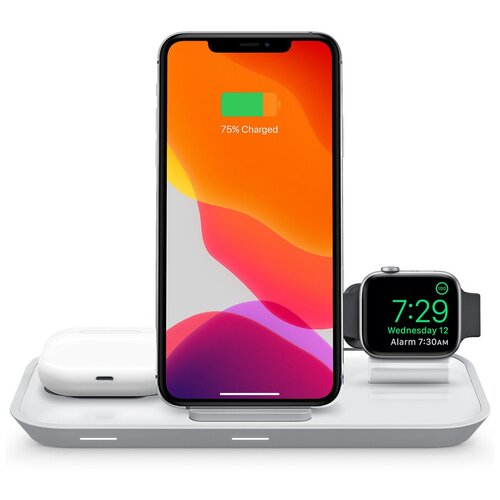 Беспроводное зарядное устройство Mophie 3 in 1 белое (401305748)