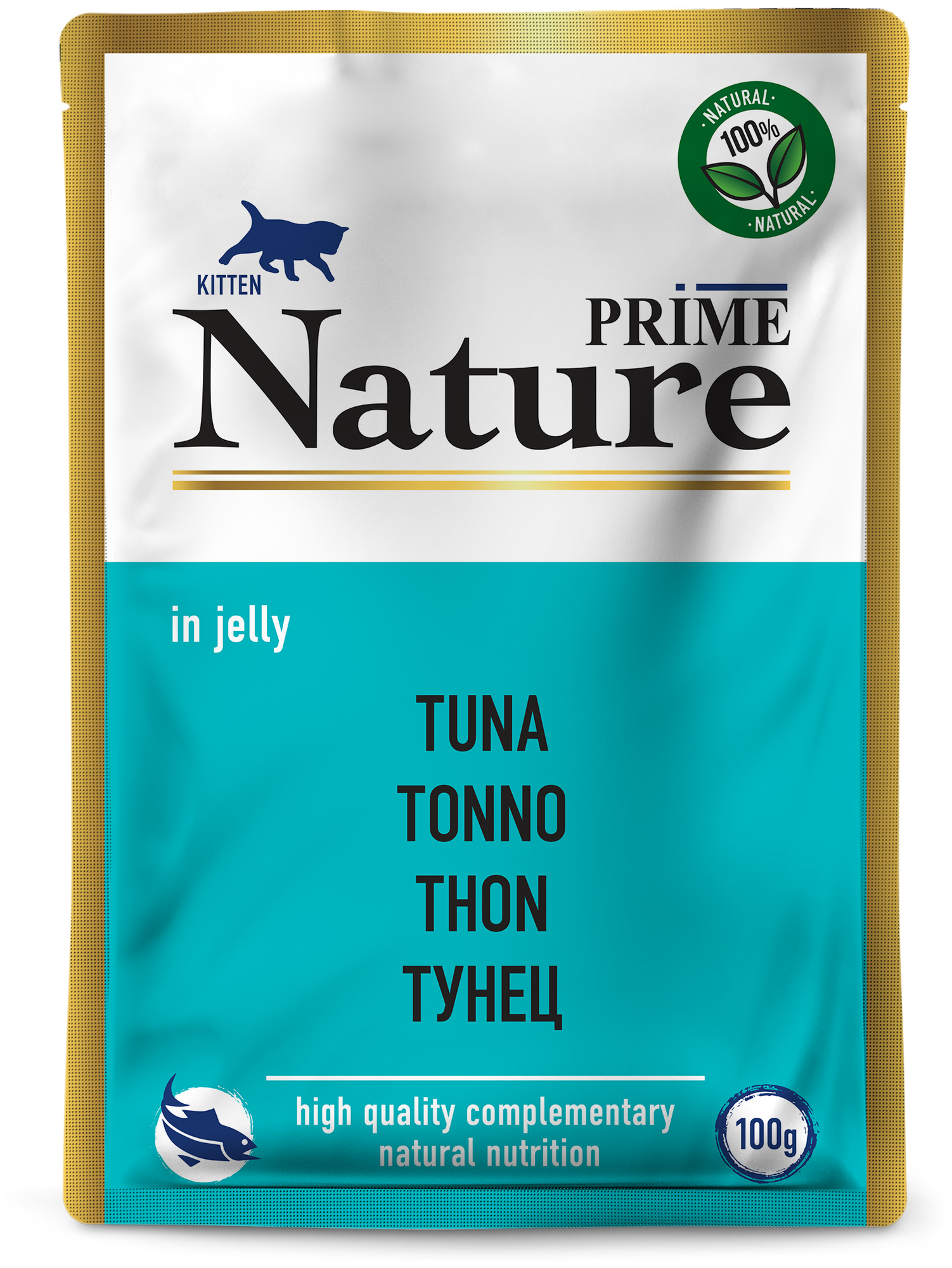 Паучи Prime Nature 100гх24шт для котят, тунец в желе - фотография № 1