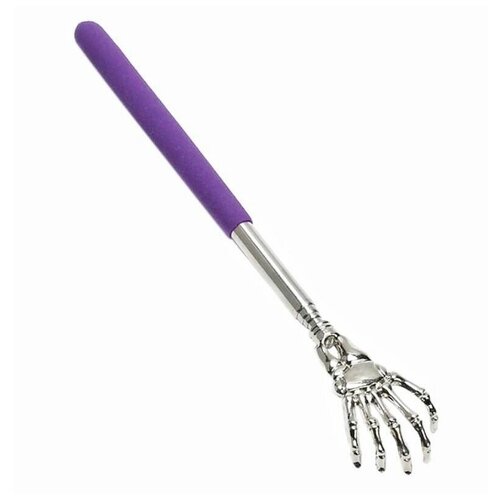 Чесалка раздвижная Скелет фиолетовый Чесалка телескопическая 22-58 см Массажер для спины 192₽