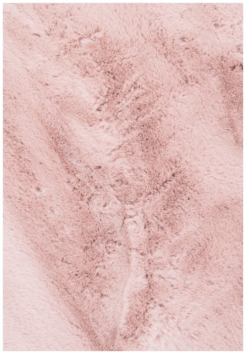 Ковер на пол 0,9 на 0,9 м в спальню, гостиную, детскую, пушистый, с длинным ворсом, розовый Rabbit Rex Blush круглый - фотография № 8