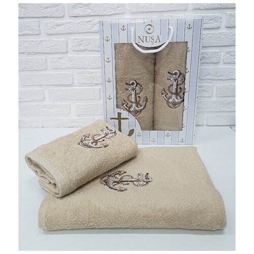 фото Nusa полотенце якорь цвет: бежевый (50х90 см,70х140 см) br40947