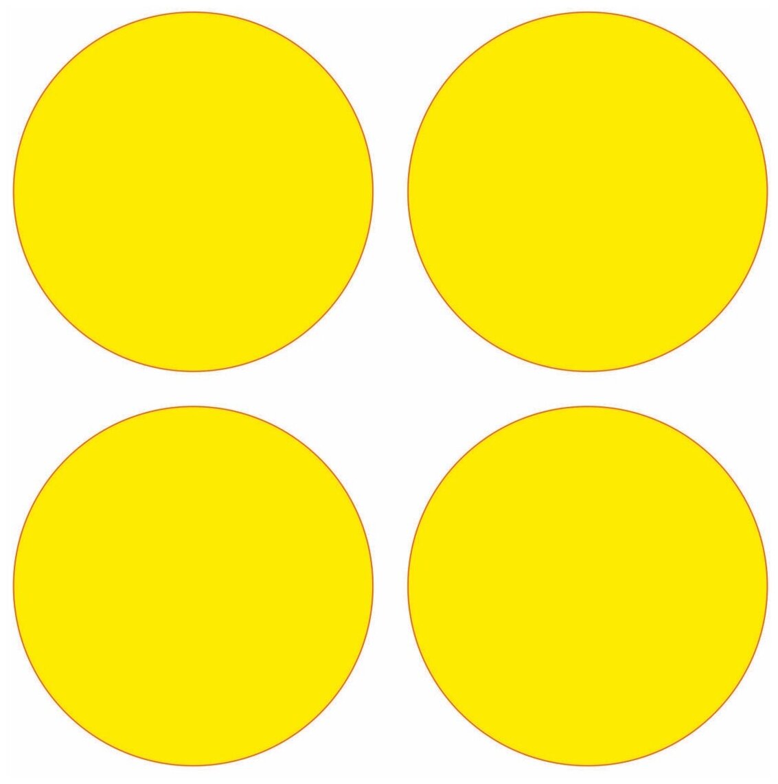 Наклейки желтые круги 20см. для витрин и стеклянных дверей 4 шт/ Желтый круг для слабовидящих ГОСТ