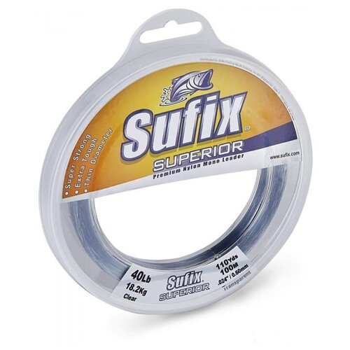 фото Леска sufix superior leader прозрачная 100м 1.5мм 113кг