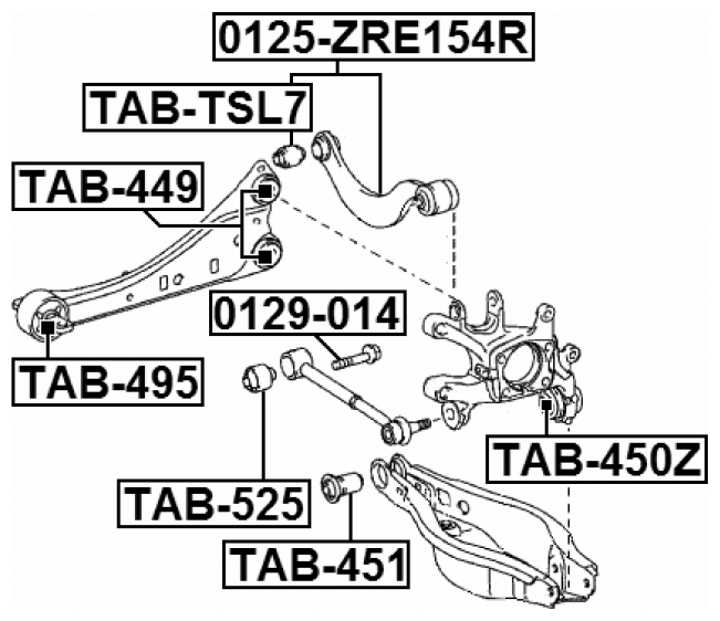 Сайлентблок задней поперечной тяги Febest TAB-525