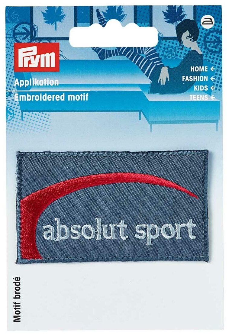 Аппликация джинсовый ярлык "Absolut Sport" 4х7 см PRYM 925617