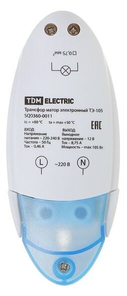 Трансформатор электронный диммируемый ТЭ-105 220В/12В 35-105Вт TDM