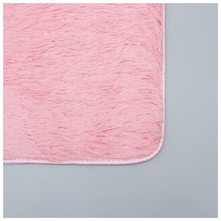 Набор ковриков для ванной и туалета Доляна «Пушистик», 2 шт: 38×40, 40×60 см, цвет розовый - фотография № 9