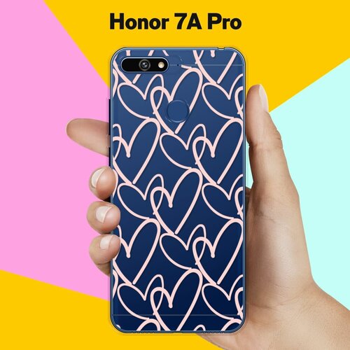 Силиконовый чехол Сердца на Honor 7A Pro силиконовый чехол синие листья на honor 7a pro