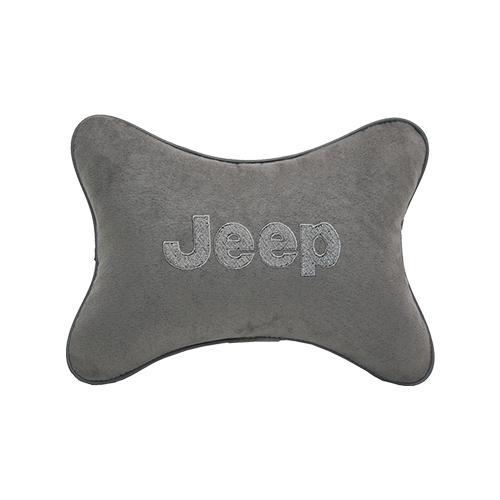 фото Подушка на подголовник алькантара l. grey с логотипом автомобиля jeep vital technologies