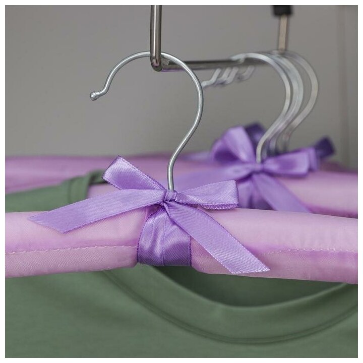 Вешалка-плечики для одежды мягкая «Атлас», размер 44-48, цвет сиреневый - фотография № 11