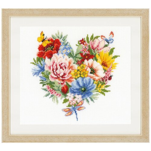 фото Набор для вышивания vervaco "цветочное сердце" 25x25 см
