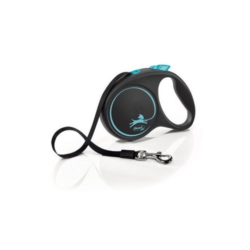 фото Flexi рулетка-ремень для собак до 50кг, 5м, синяя (black design l tape 5m blue) fu32t5.251.s chbl, 0,322 кг (2 шт)