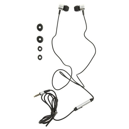 Наушники BLAST BAH-291 вакуумные микрофон 103 дБ 32 Ом 35 мм 12 м цвет хром 604₽