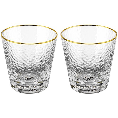 Набор 2-х стаканов 320 мл 7,5х7,5х14,5 см Elan Gallery Crystal glass с золотой каймой