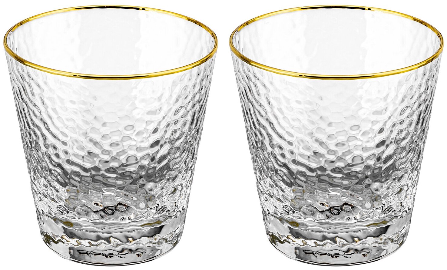 Набор 2-х стаканов 300 мл 9х9х9,5 см Elan Gallery Crystal glass с золотой каймой