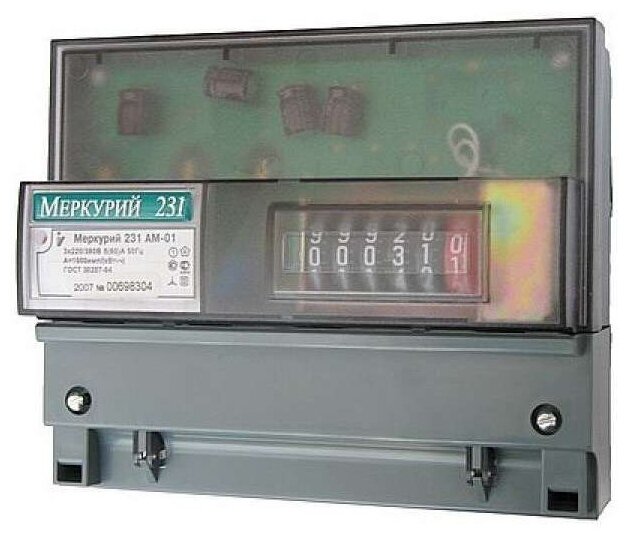 Счетчик электроэнергии "Меркурий" 231 АМ-01 3ф 5-60А, 1 класс точности, 1 тариф, крепление на DIN-рейку, инкотекс 00000032430 (1 шт.)
