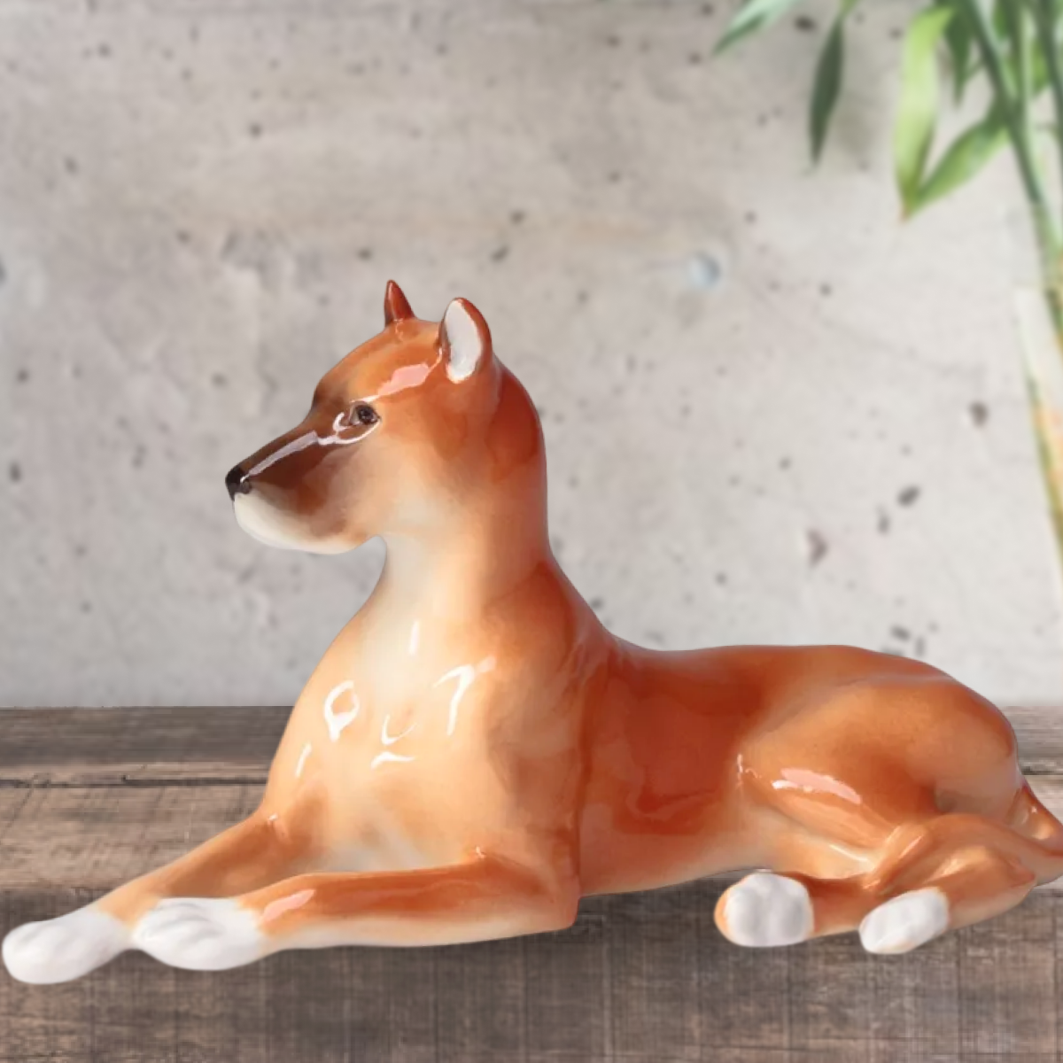 фото Скульптура. Императорский фарфоровый завод. Дог Рыжий. 12,7 см.