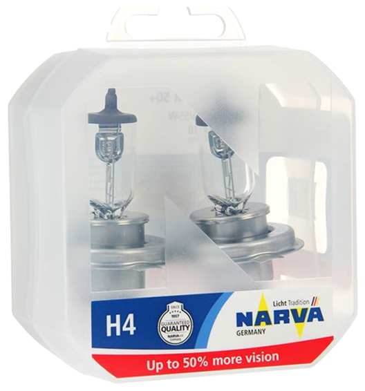 Лампа автомобильная Narva Range Power H4 65W P43t-38+50% (2шт) 12V, 488612100