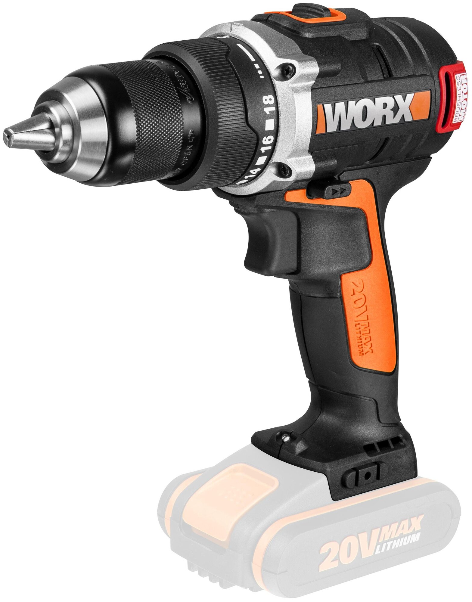 Дрель-шуруповерт WORX WX175.9 20V 60Нм аккумуляторная бесщеточная без батареи и зарядки