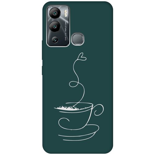 Силиконовый чехол на Infinix Hot 12i / Инфиникс Хот 12и Silky Touch Premium с принтом Coffee Love W зеленый матовый soft touch силиконовый чехол на infinix hot 12i инфиникс хот 12и с 3d принтом amazing irises черный