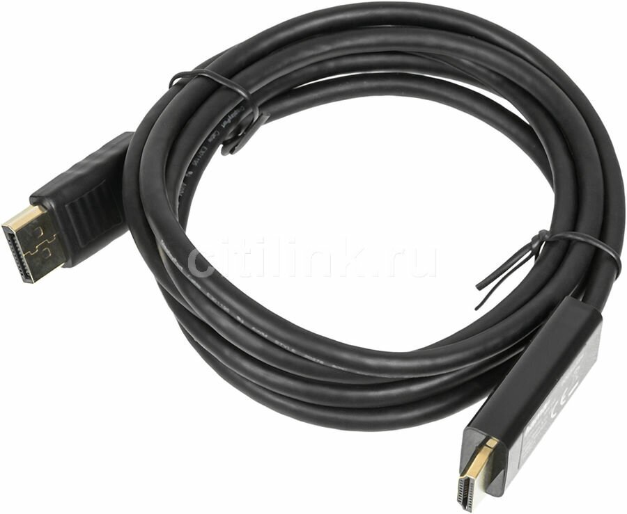 Кабель HAMA H-54594, HDMI (m) - DisplayPort (m) , 1.8м, GOLD, черный [00054594]