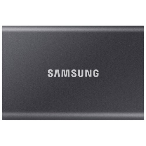 Портативный SSD Samsung T7, 2Tb, Titan Grey (MU-PC2T0T/WW) твердотельный накопитель samsung ssd t7 touch 500gb usb type c красный