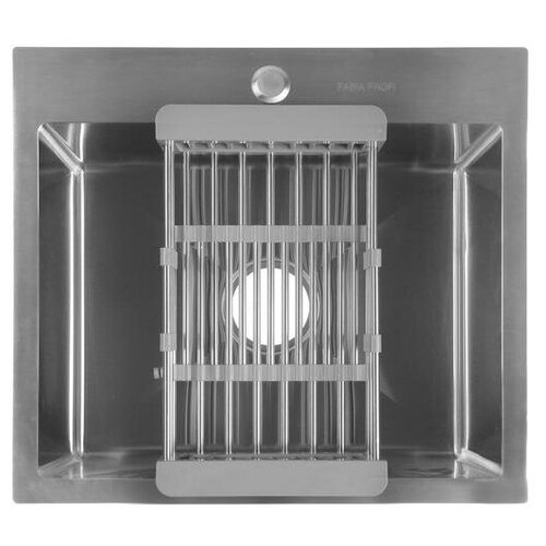 Fabia Profi Мойка FABIA PROFI, 50х45 см, врезная, S = 3,0 и 0,8 мм, сифон с переливом + корзина