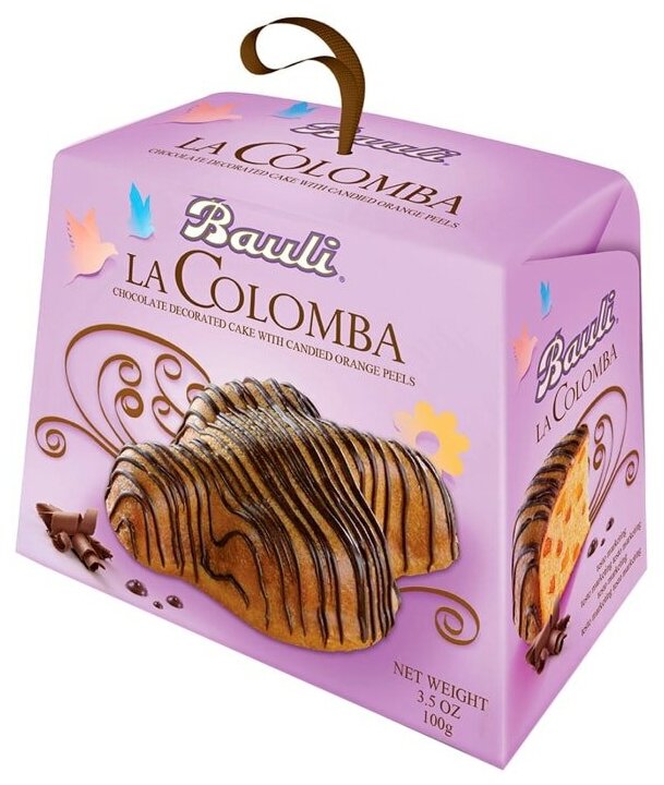Кекс Bauli La Colomba с цукатами и шоколадной глазурью 100г