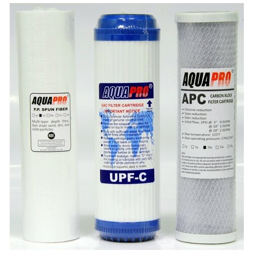Комплект картриджей AQUAPRO KIT-3 для фильтра комплект картриджей aquapro kit 3 3 картриджа