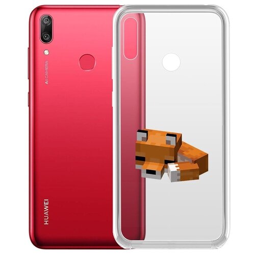 Чехол-накладка Krutoff Clear Case Спящий Лисенок для Huawei Y7 (2019) чехол накладка krutoff clear case minecraft спящий лисенок для xiaomi redmi note 11 pro