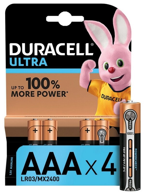 Батарейки DURACELL ULTRA AAA/LR03-4BL