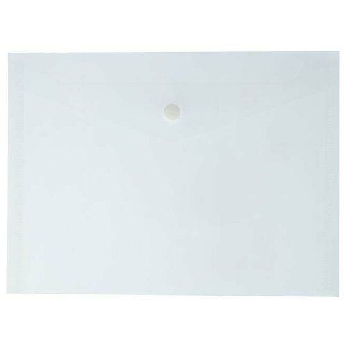 Папка-конверт на кнопке А5, 180 мкм, Calligrata, прозрачная, серая, 30 шт.