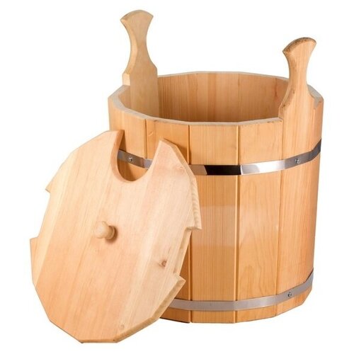 Запарник для бани с крышкой 30 л (сибирский кедр)