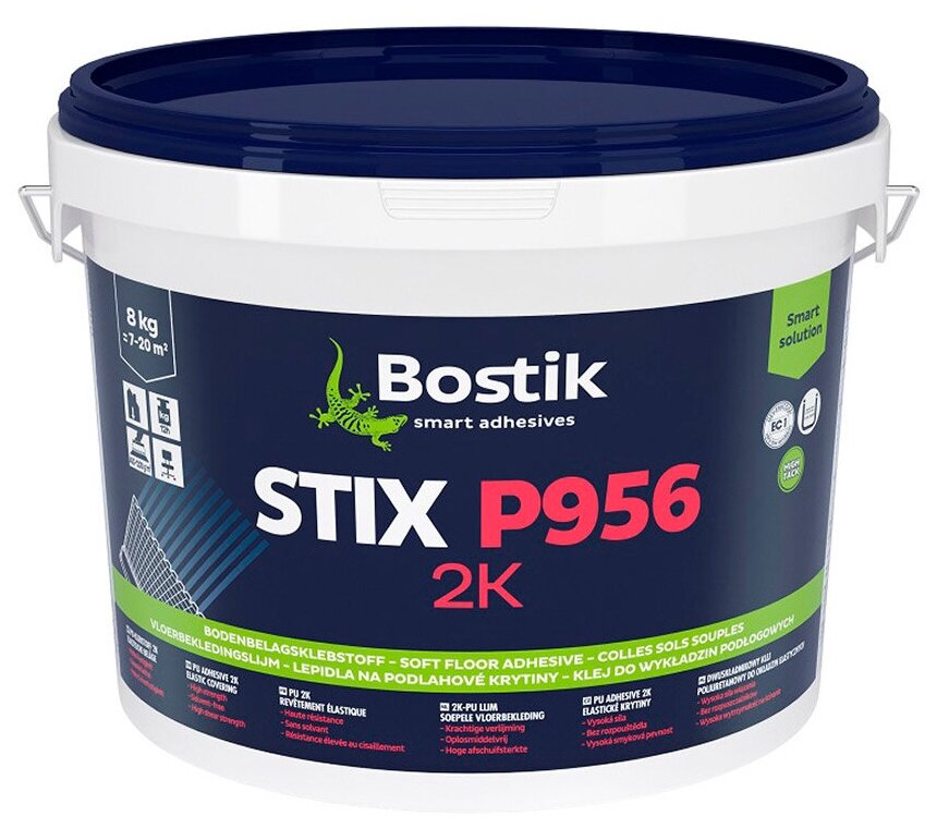 Клей для ПВХ, паркета и каучуковых напольных покрытий Bostik Stix P956 2K PU 8 кг