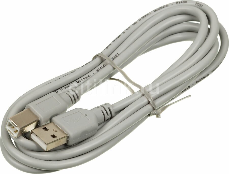 Кабель USB2.0 HAMA H-34694 (серый), USB A (m) - USB B (m), 1.5м [00034694] - фото №6