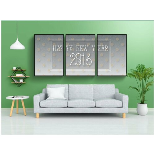 фото Набор модулных постеров для интерьера "с новым годом, празднование, праздничный день" 60x90 см. в тубусе, без рамки lotsprints