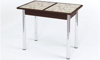Обеденный стол, СтолБери, Аспен, фотопечать, ноги прямые, гальваника, раскладной, прямоугольный, модерн